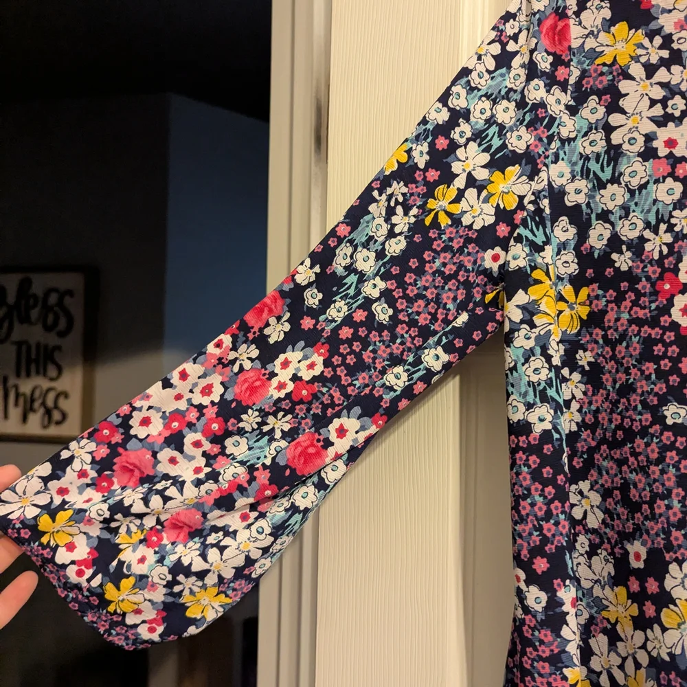 Dear Scarlett Pink and Yellow 3/4 Sleeve Boxy Blouse - Picture 4 of 4